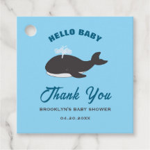 Blå Hej Baby Shower Grått Whale under Sea