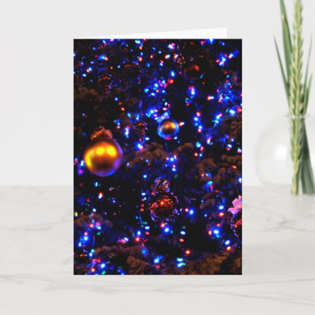 Blå Helgdag glöd Helgkort (Framsida)