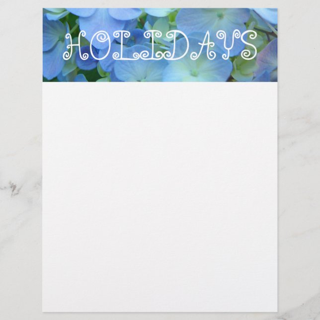 Blå HELGDAGS Flyers papper Tematisk Blommig papper (Framsidan)
