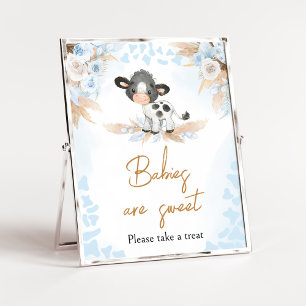 Blå Heliga Kow Baby Shower Spädbarn är Sweet Poster