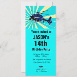 Blå helikopter inbjudningar