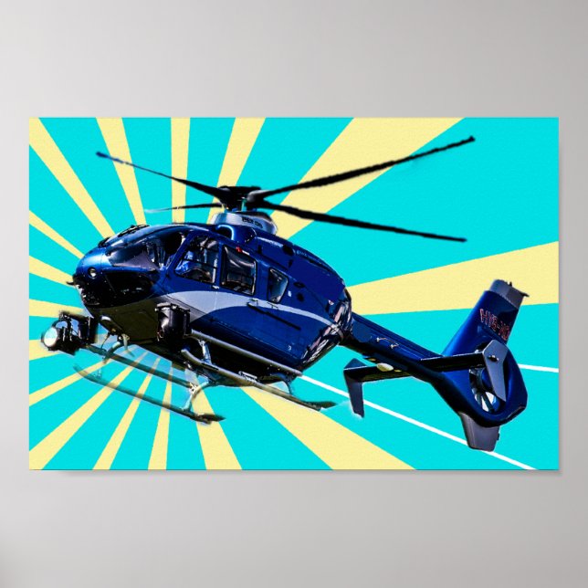 Blå helikopter poster (Framsidan)