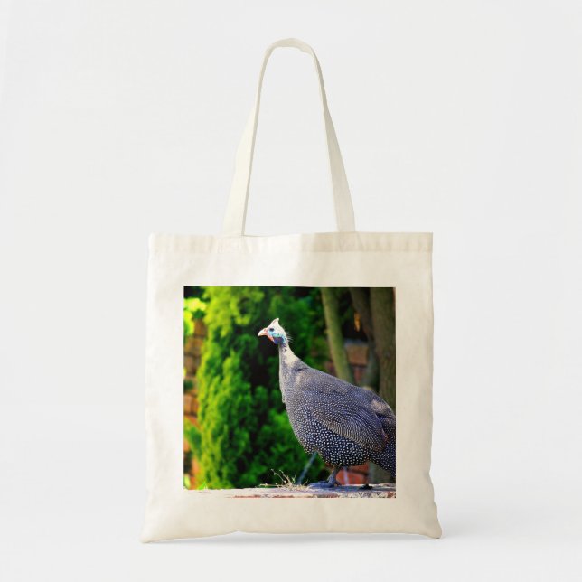 Blå Helmeted Guinea Fowl i sol Tygkasse (Framsidan)
