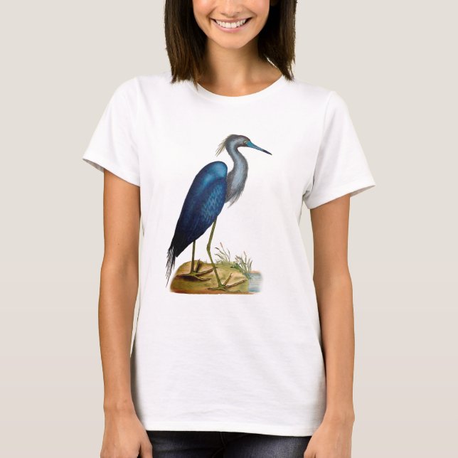 Blå Heron 3 2 Tee Shirt (Framsida)