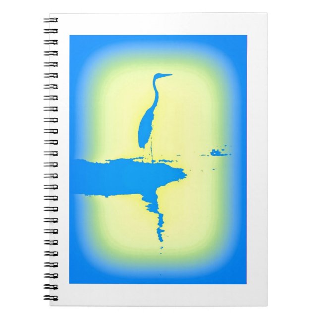 blå heron anteckningsbok (Framsidan)