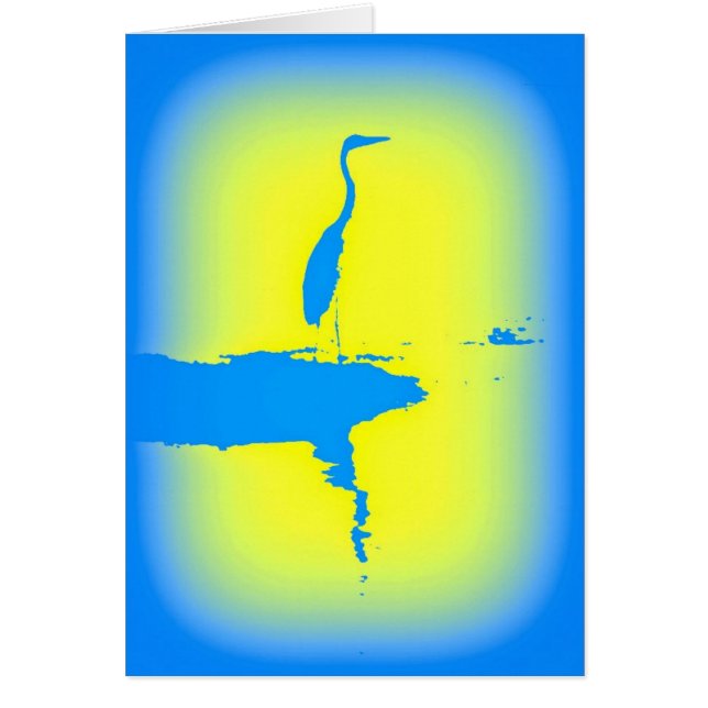 blå heron hälsningskort (Framsidan)