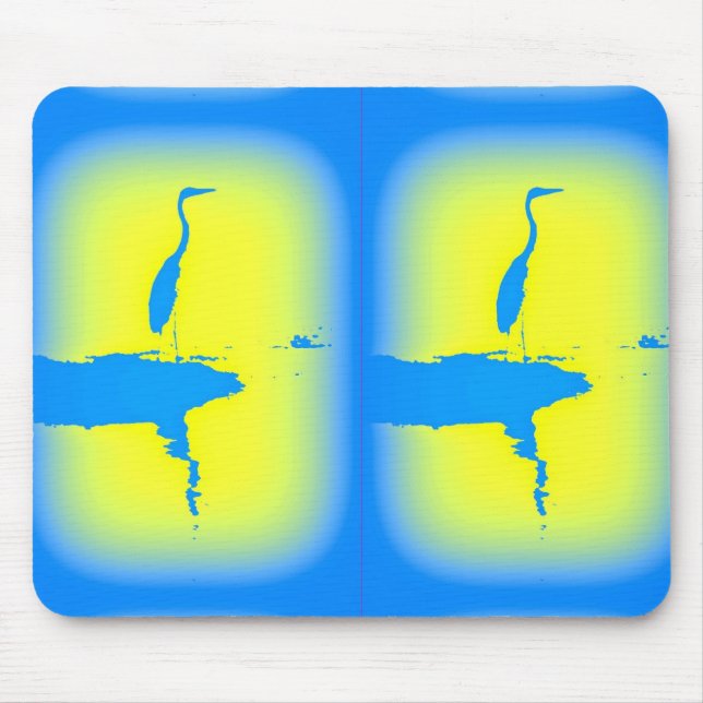 blå heron musmatta (Framsidan)