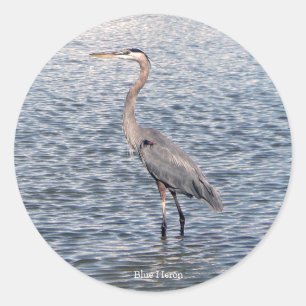 Blå Heron vatten-dekalett Runt Klistermärke