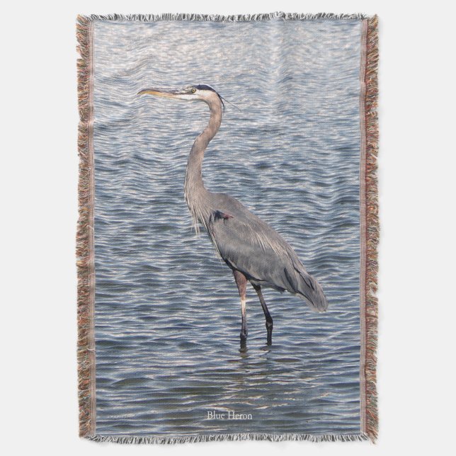 Blå Heron vatten-filt Filt (Framsidan Vertikal)