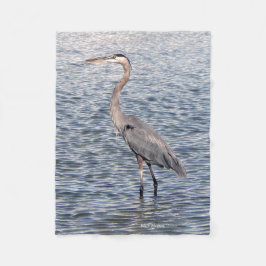 Blå Heron vatten fleece filt