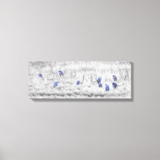 Blå Herons väggkonst Canvastryck (Framsida)