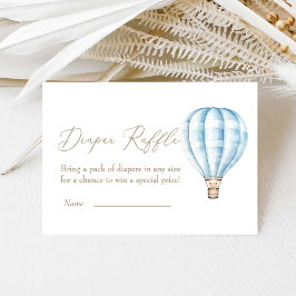 Blå Hett Luft Ballon Baby Shower Raffle Tilläggskort
