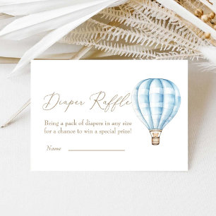 Blå Hett Luft Ballon Baby Shower Raffle Tilläggskort