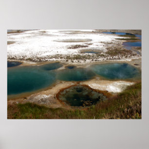 Blå Hett Vår Yellowstone Poster