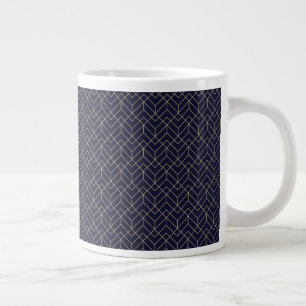 Blå hexagon Mönster Jumbo Mugg