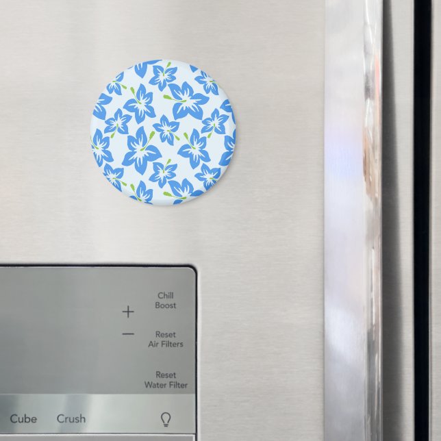 Blå Hibiscus, Blåa blommor, Mönster i blommor Magnet (In Situ (Fridge))