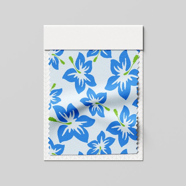 Blå Hibiscus, Blåa blommor, Mönster i blommor Tyg (Skapare uppladdad)