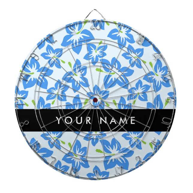 Blå Hibiskus, Blå Blommor, Ditt Namn Darttavla (Framsidan)