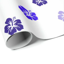 Blå Hibiskus Inpackningspapper Presentpapper
