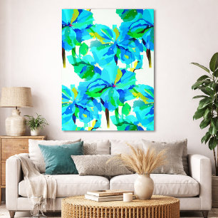 Blå Himalaya Vallmo Botanisk Konst Blommönster Poster