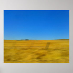 Blå himmel Abstrakt liggande utskrift Poster