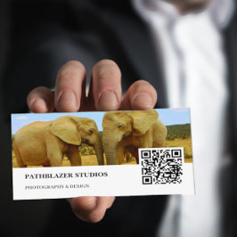 Blå himmel African Elephant | Fotografi av vilda d Visitkort