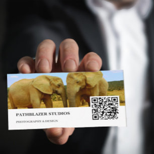 Blå himmel African Elephant   Fotografi av vilda d Visitkort