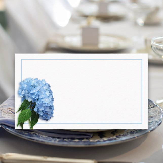 Blå himmel Äkta Hydrangea Blomster Escort Sittplat Placeringskort (Skapare uppladdad)