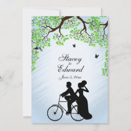 Blå himmel Bicycle Wedding bjudande in Inbjudningar