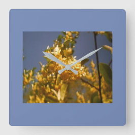 Blå himmel Blommigt Fyrkantig Klocka