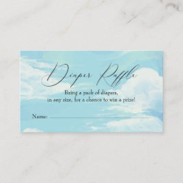 Blå himmel Cloud Diaper Raffle-kort Visitkort
