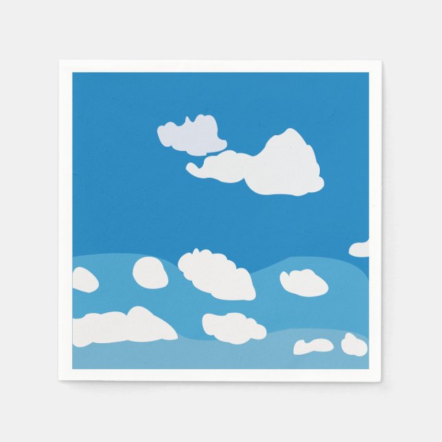 Blå himmel Cloud Födelsedagsfest Pappersservett (Framsidan)