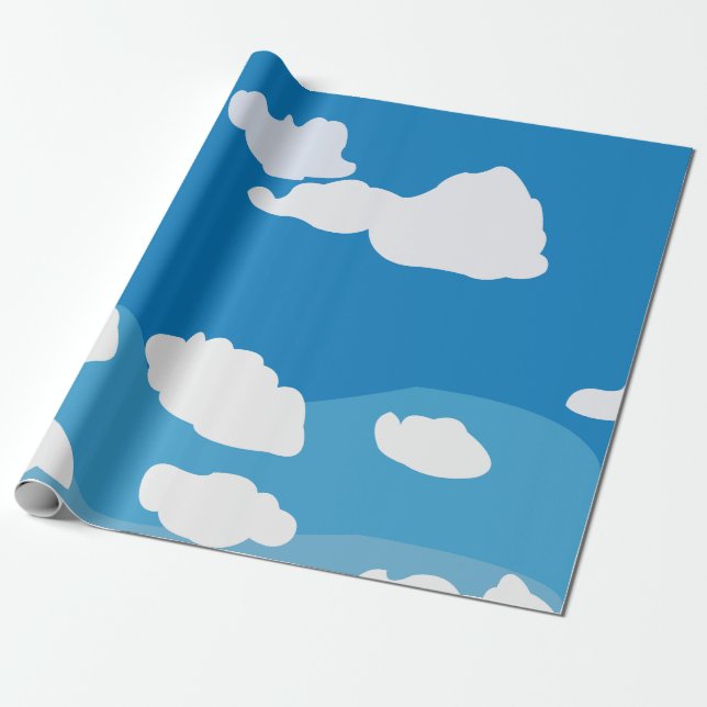 Blå himmel Cloud Presentpapper (Utrullad)