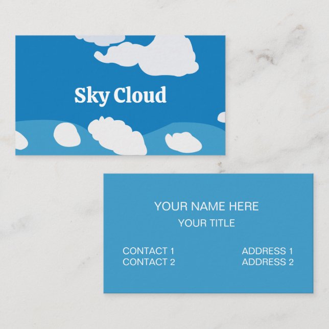 Blå himmel Cloud Visitkort (Fram/baksida)