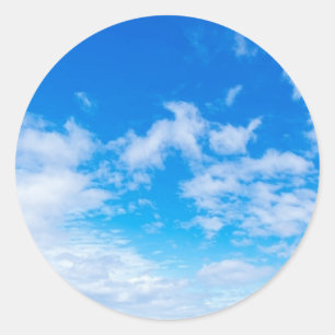 Blå himmel Clouds Mönster-gåvor Runt Klistermärke