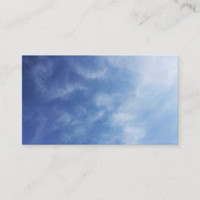 Blå himmel disiga moln foto visitkort (Framsida)