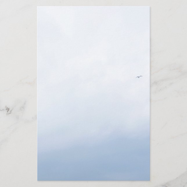 Blå himmel fåglar brevpapper (Framsida)