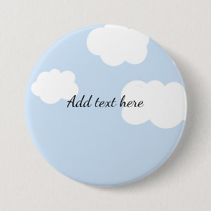 Blå himmel, Fluffy White Clouds Template. Knapp