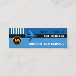 Blå himmel flygplats Routes flygplats Taxi Mini Visitkort