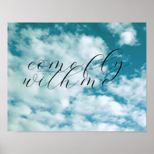 blå himmel fotokonst kom flyger med mig citat poster