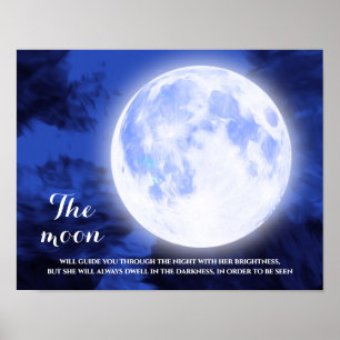 blå himmel Full Moon-inspirationsoffert Poster