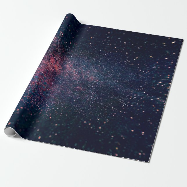 Blå himmel fylld med stjärnor presentpapper (Utrullad)