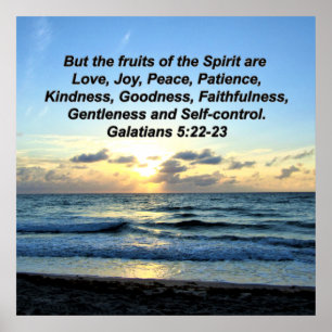 BLÅ HIMMEL GALATIANER 5 FRUKT AV SPRITEN POSTER