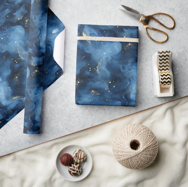 Blå himmel galax födelsedag   presentpapper (Hantverk)