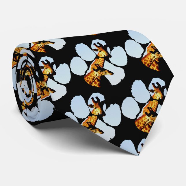 Blå himmel Giraffes Footprint Neck Tie Slips (Rullad)