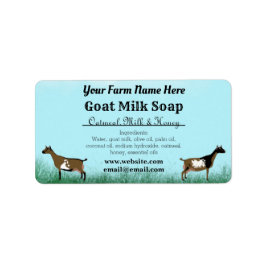 Blå himmel Goat Mjölk Soap Label - Nigerian Dwarf Adressetikett