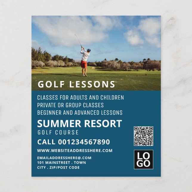 Blå himmel, GoIf Lesson Reklam Flyer (Framsidan)