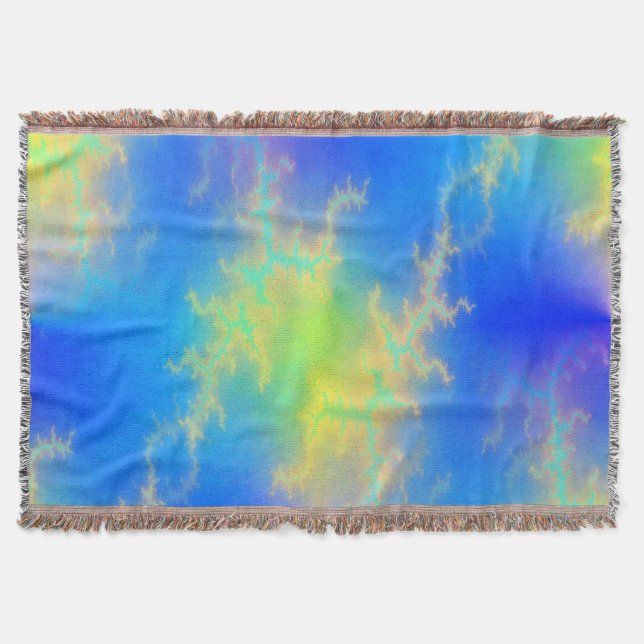 Blå himmel & Golden Gult Blixt Bolts Filt (Framsidan)