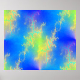 Blå himmel & Golden Gult Blixt Bolts Poster