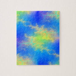 Blå himmel & Golden Gult Blixt Bolts Pussel